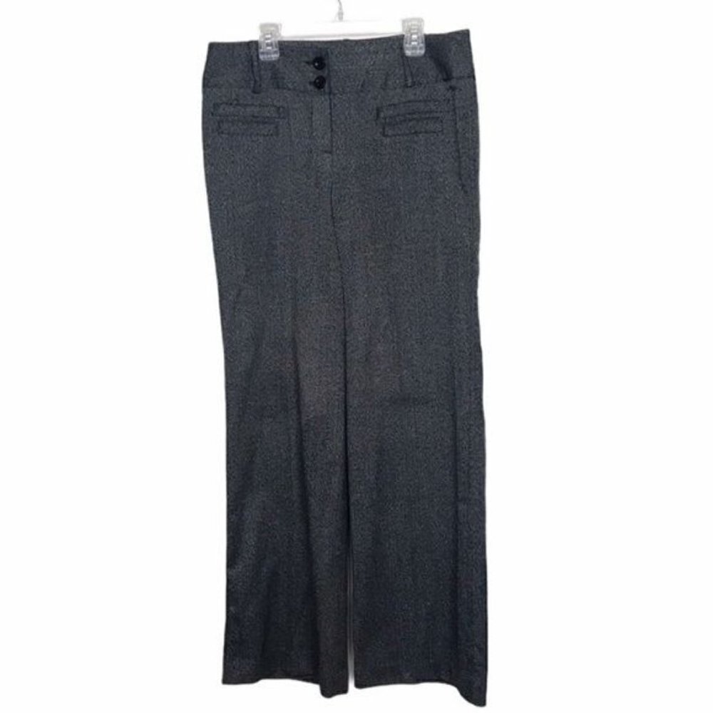 Larry Levine Gray Wide Leg Washable Work Dress Pants Size 8